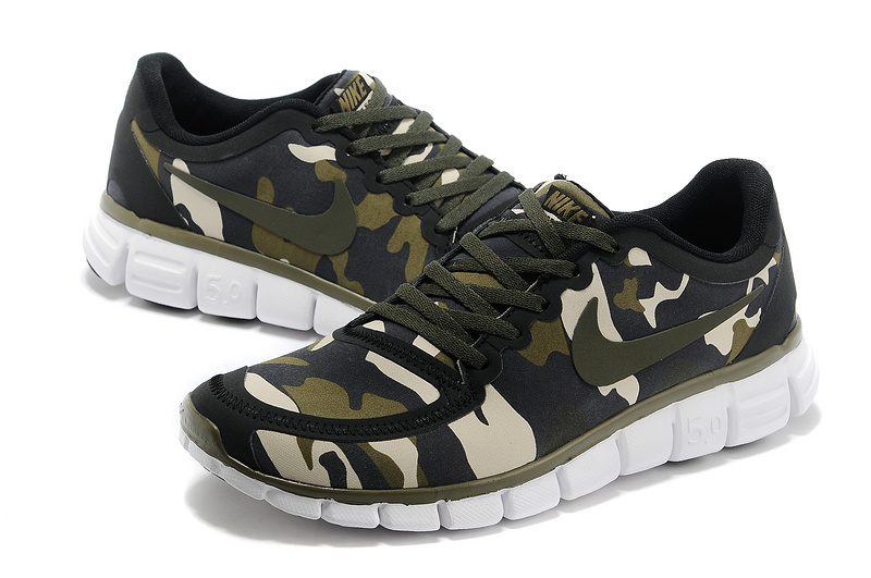 Nike Free Run 5.0 V4 Camouflage Army Green Shoes