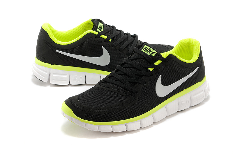 Nike Free Run 5.0 V4 Shoes Black Green White - Click Image to Close