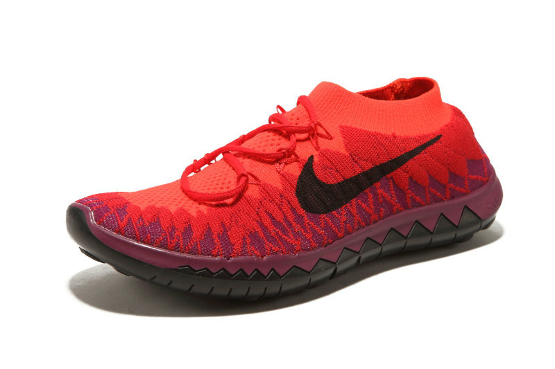 Nike Free Run 3.0 Flyknit Orange Red Black Running Shoes