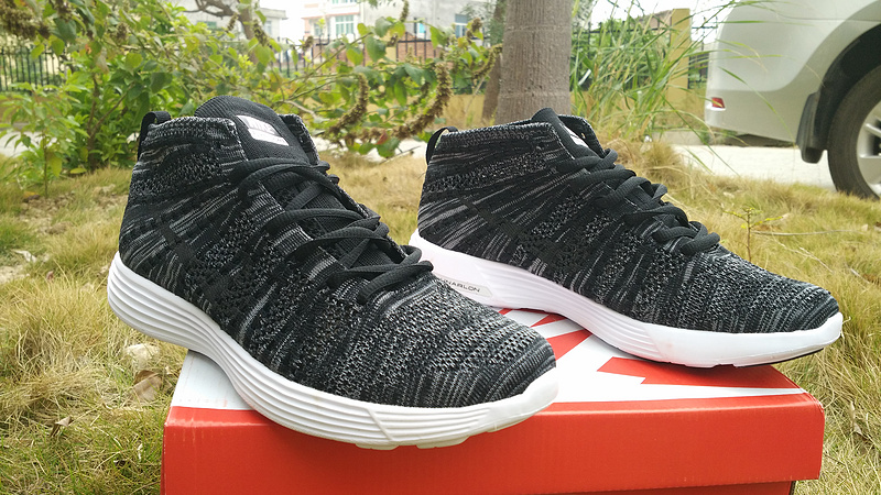 Nike Free Flyknit High Black White Shoes - Click Image to Close