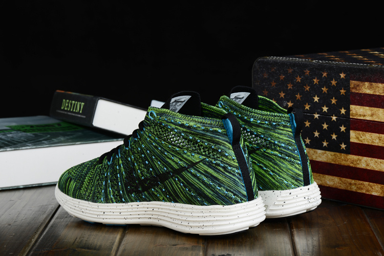Nike Free Flyknit High Dark Green Black Shoes - Click Image to Close