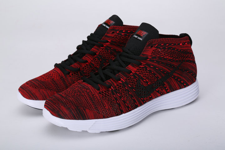 Nike Free Flyknit High Dark Red Black Women Shoes - Click Image to Close