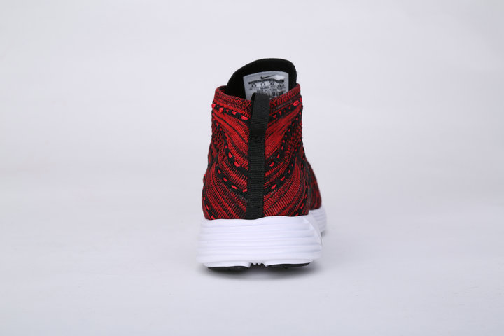 Nike Free Flyknit High Dark Red Black Women Shoes - Click Image to Close