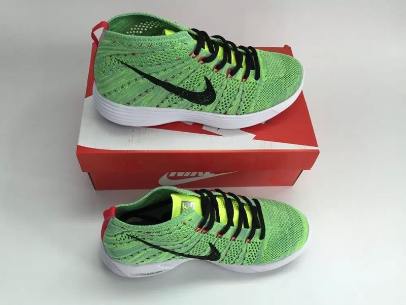 Nike Free Flyknit High Green Black Women Shoes - Click Image to Close
