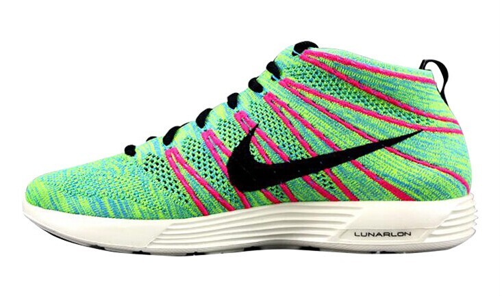 Nike Free Flyknit High Green Red Black Shoes - Click Image to Close