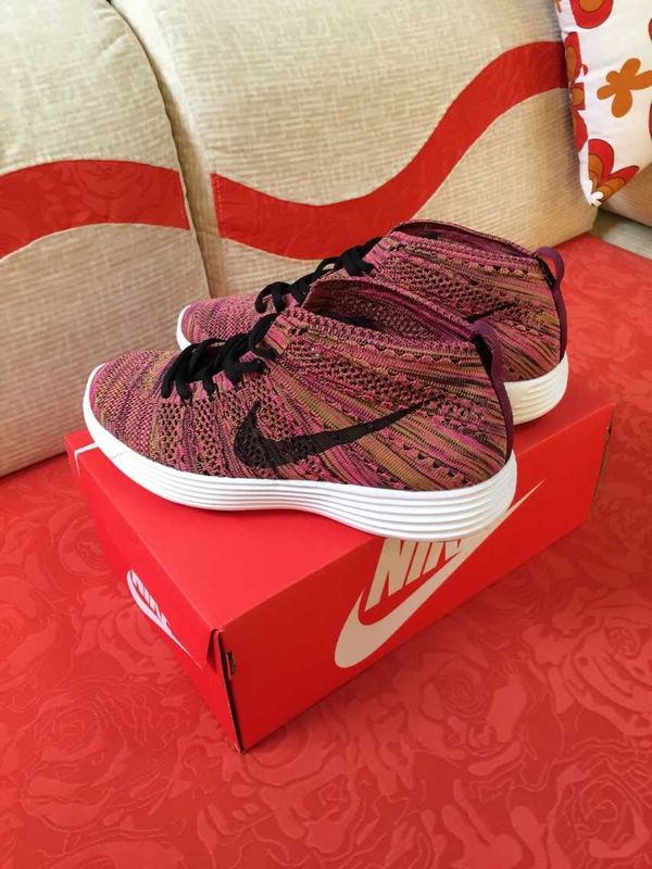 Nike Free Flyknit High Wine Red Black Women Shoes - Click Image to Close