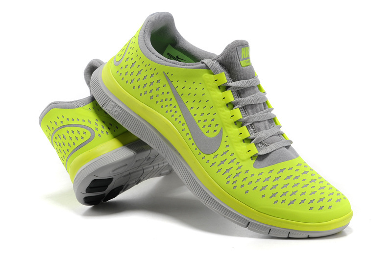 Nike Free Run+ 3 Yellow Grey Running Shoes