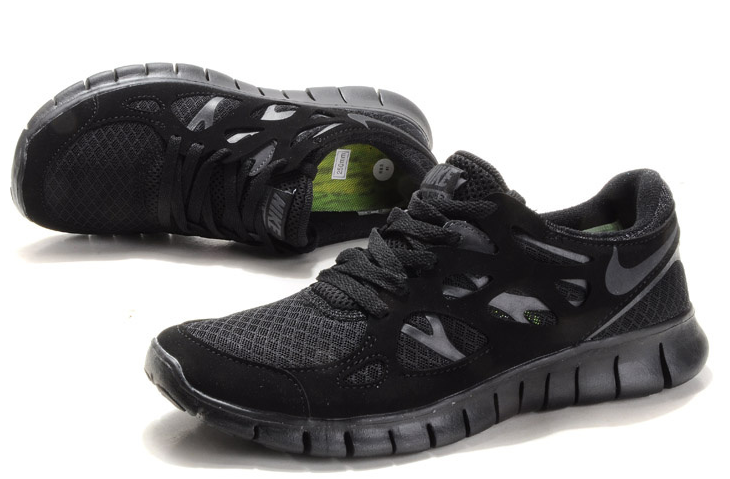 Nike Free Run 2.0 Running Shoes All Black - Click Image to Close