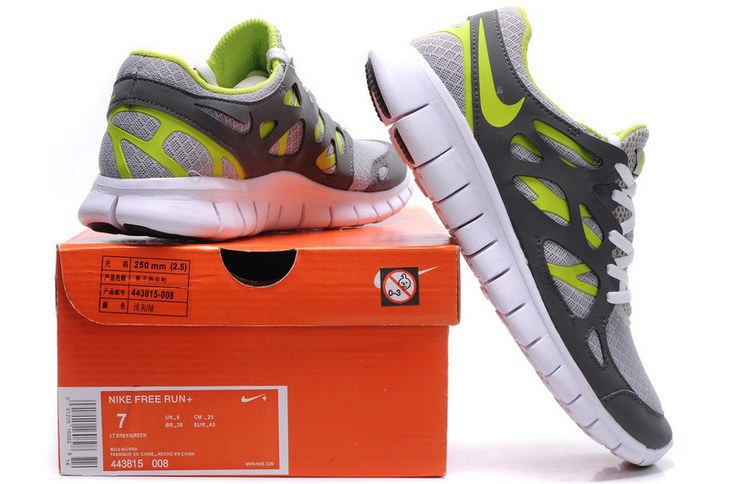 Nike Free Run 2.0 Running Shoes Black Grey Green