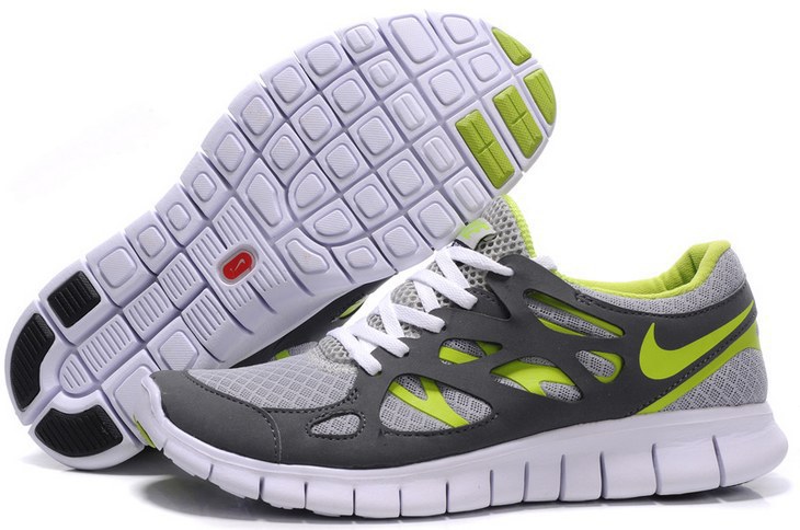 Nike Free Run 2.0 Running Shoes Black Grey Green - Click Image to Close