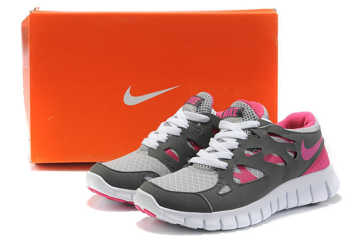 Nike Free Run 2.0 Running Shoes Black Grey Pink White