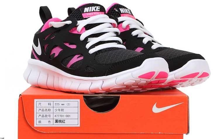 Nike Free Run 2.0 Running Shoes Black Pink White