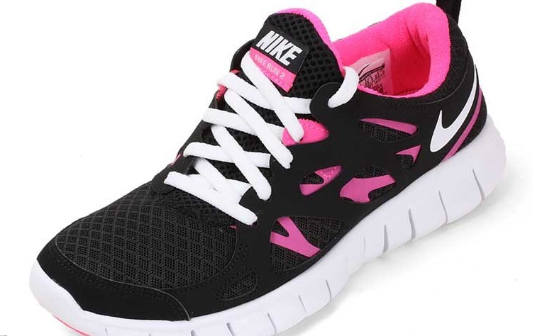 Nike Free Run 2.0 Running Shoes Black Pink White
