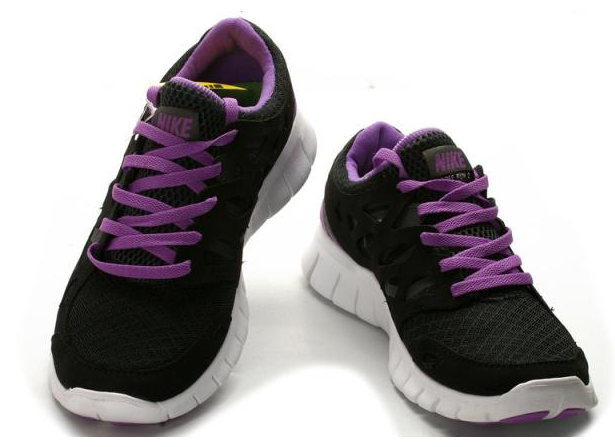 Nike Free Run 2.0 Running Shoes Black Purple White - Click Image to Close