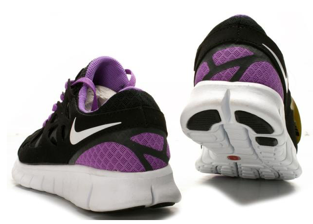Nike Free Run 2.0 Running Shoes Black Purple White