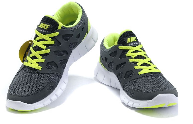 Nike Free Run 2.0 Running Shoes Black Yellow White