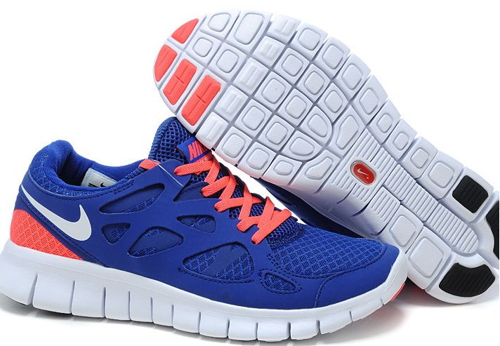 Nike Free Run 2.0 Running Shoes Blue Orange White