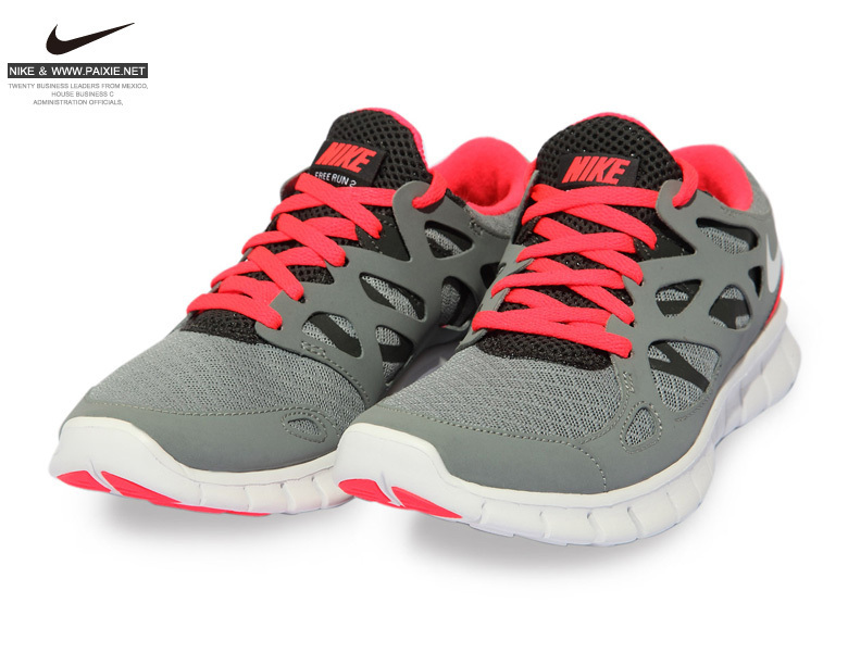 Nike Free Run 2.0 Running Shoes Grey Black Red White - Click Image to Close