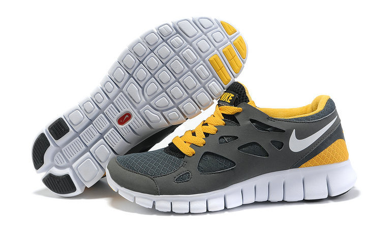 Nike Free Run 2.0 Running Shoes Grey Black Yellow White