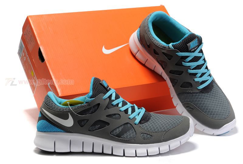 Nike Free Run 2.0 Running Shoes Grey Blue White