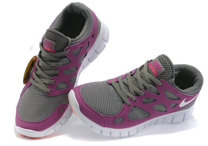 Nike Free Run 2.0 Running Shoes Grey Purple White