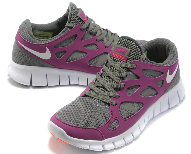 Nike Free Run 2.0 Running Shoes Grey Purple White - Click Image to Close