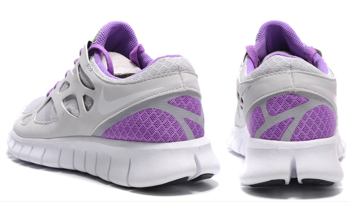 Nike Free Run 2.0 Running Shoes Grey White Purple - Click Image to Close