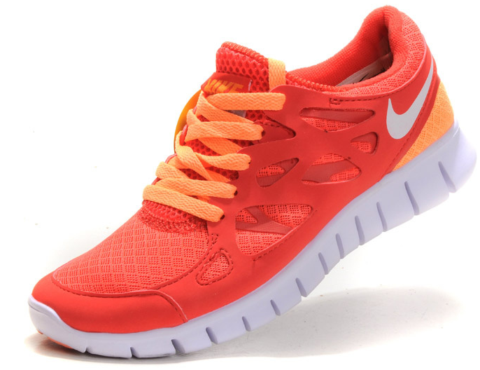 Nike Free Run 2.0 Running Shoes Pink Orange White