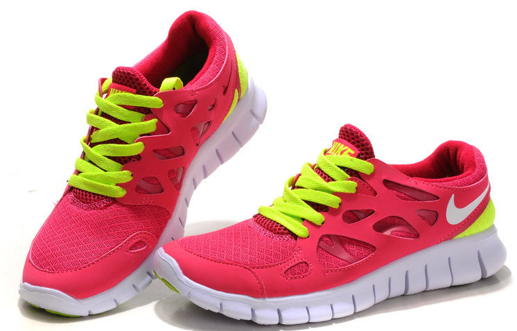 Nike Free Run 2.0 Running Shoes Red Green White - Click Image to Close