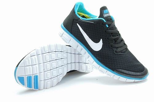 Nike Free Run 3.0 V2 Mesh Black Blue White Shoes - Click Image to Close