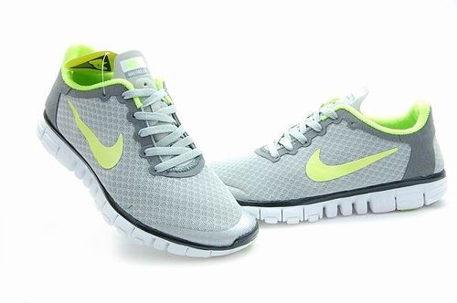 Nike Free Run 3.0 V2 Mesh Grey Green Black Shoes - Click Image to Close