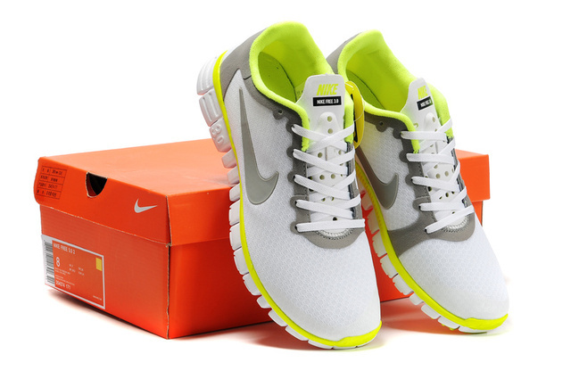 Nike Free Run 3.0 V2 Mesh White Grey Green Shoes