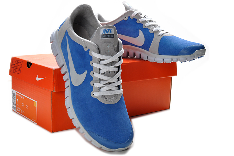 Nike Free Run 3.0 V2 Suede Blue Grey Shoes