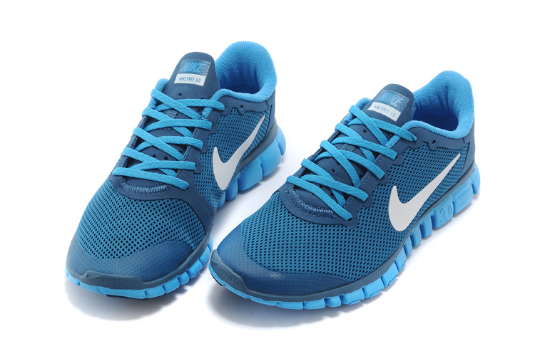Nike Free Run 3.0 Blue White Women's Running Shoes