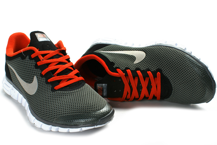 Nike Free Run 3.0 Mesh Grey Black Red White Shoes