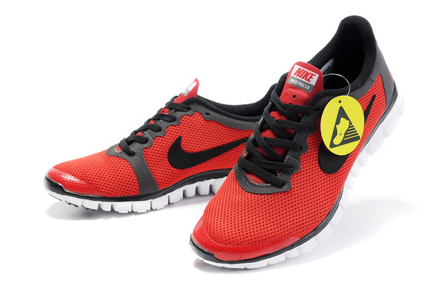 Nike Free Run 3.0 Mesh Red Black White Shoes - Click Image to Close