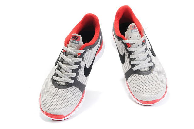 Nike Free Run 3.0 Mesh White Grey Red Black Shoes - Click Image to Close