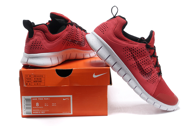Nike Free Run 3.0 Red Black White Shoes - Click Image to Close