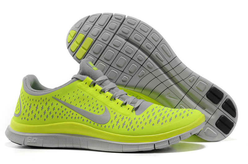 Nike Free 3.0 V4 Running Shoes Yellow Grey