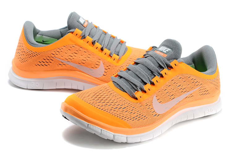 Nike Free Run 3.0 V5 Orange Grey White Running Shoes - Click Image to Close