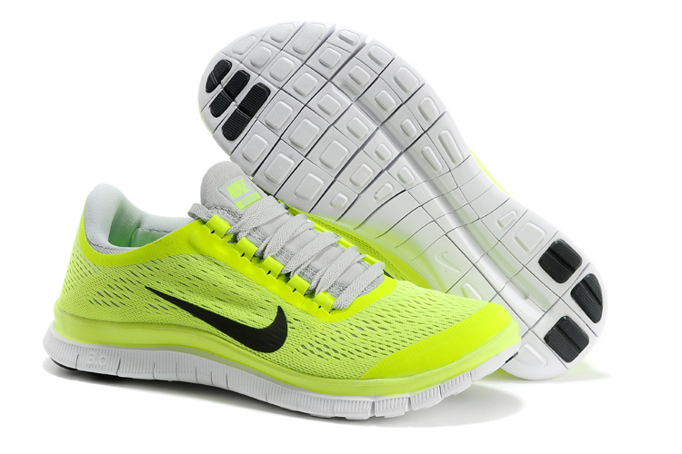 Nike Free Run 3.0 V5 Yellow White Black Running Shoes - Click Image to Close
