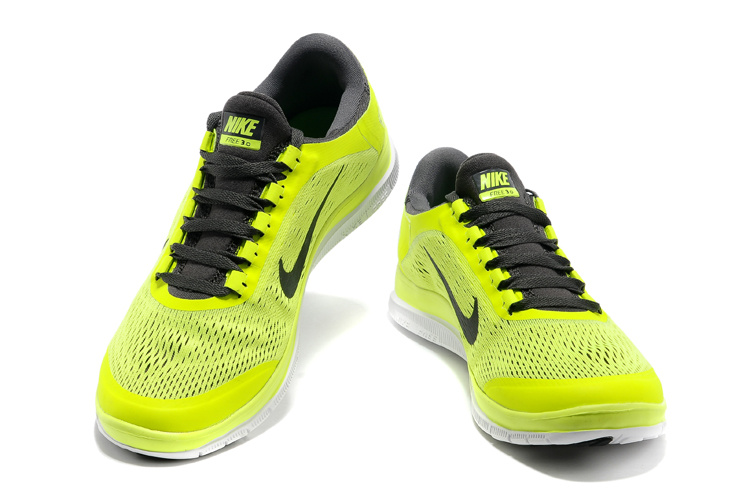 Nike Free Run 3.0 V5 Yellow Black White Running Shoes - Click Image to Close