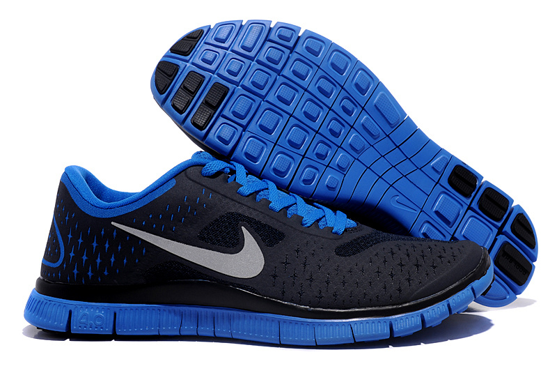 Nike Free 4.0 V2 Black Blue Running Shoes - Click Image to Close