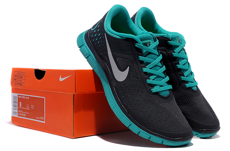 Nike Free 4.0 V2 Black Green Running Shoes