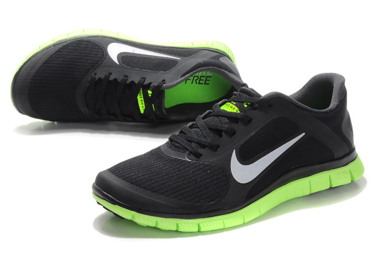 Nike Free 4.0 V2 Black Green White Running Shoes