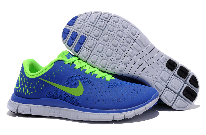 Nike Free 4.0 V2 Blue Green Running Shoes - Click Image to Close
