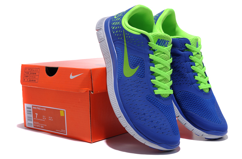 Nike Free 4.0 V2 Blue Green Running Shoes - Click Image to Close