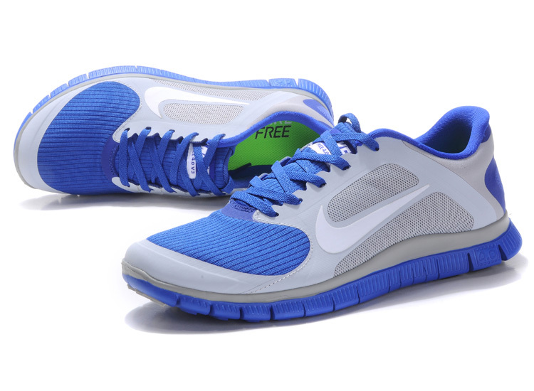 Nike Free 4.0 V2 Blue Silver Running Shoes