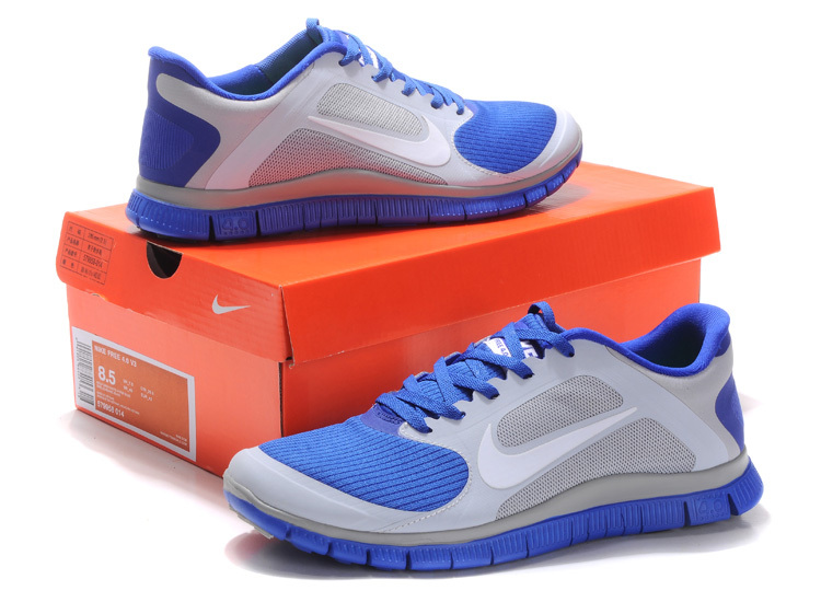 Nike Free 4.0 V2 Blue Silver Running Shoes