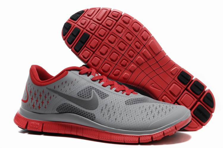 Nike Free Run 4.0 V2 Grey Red Shoes - Click Image to Close